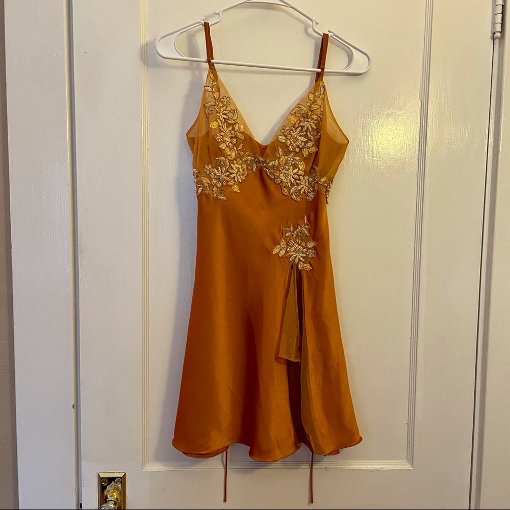 Dark Gold Beaded Slip
